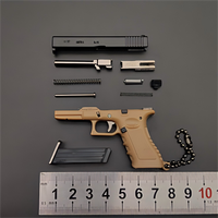 Llavero de pistola de aleación miniatura, modelo de pistola realista de metal, llavero de juguete con funda