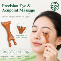 Peigne 2-en-1 en bois de santal naturel et en bois de cerf pour massage du cuir chevelu et des yeux, thérapie des méridiens, masseur de tête et outil de Gua Sha