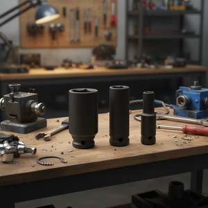 Jeu de clés à douille à chocs Fervi, 3 pièces, métriques, à embout profond - Product Image 3