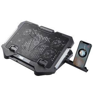 <span class=keywords><strong>Refroidisseur</strong></span> pour ordinateur <span class=keywords><strong>portable</strong></span> de jeu à 5 ventilateurs, affichage numérique, régulation facile de l'air, support de refroidissement pour ordinateur <span class=keywords><strong>portable</strong></span>, support de téléphone <span class=keywords><strong>portable</strong></span>, support en plastique pour ordinateur - Product Image 5