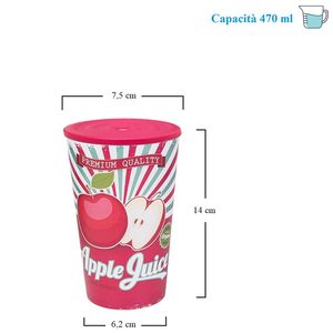 Bicchieri da asporto in plastica con coperchio a cupola da 470 ml, con cannuccia, riutilizzabili, infrangibili, per frullati e succhi. - Product Image 2