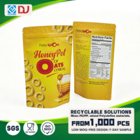Sachet Doypack Personnalisé en PE Recyclable Imprimé par Héliogravure avec Fermeture Éclair pour Céréales, Flocons d'Avoine, Granola, Aliments du Petit-Déjeuner, Sucre et Aliments pour Animaux
