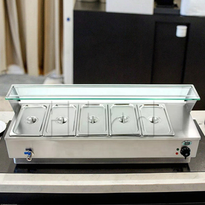 Scaldavivande commerciale gas bagnomaria buffet bagnomaria in acciaio inox 5 pan scaldavivande per <span class=keywords><strong>hotel</strong></span> - Product Image 3