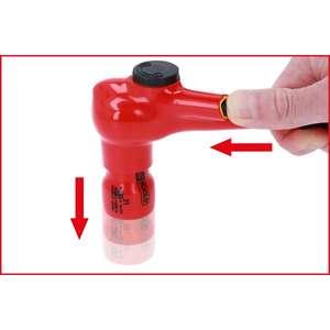 KS TOOLS - 117.1200 1/2'' head-reversible <b>ratchet</b> with protective insulation, 32 tooth INSULATED <b>SOCKET</b> WRENCHES - Product Image 2