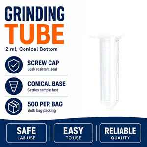 Tubo criogénico para molienda y almacenamiento con base cónica y arandela, tubo de centrífuga para recolección de muestras de laboratorio - Product Image 1