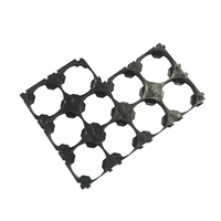 Soporte de Batería de Litio Cilíndrica de 26.4mm, Plástico ABS PC de Alta Calidad, 26650 1x3, Resistente al Fuego, Color Negro