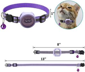 Collar para Gato con Soporte para AirTag, Collar Reflectante <span class=keywords><strong>de</strong></span> Nailon para Mascotas con Campana, Personalizable con Nombre y Número <span class=keywords><strong>de</strong></span> Teléfono - Product Image 3