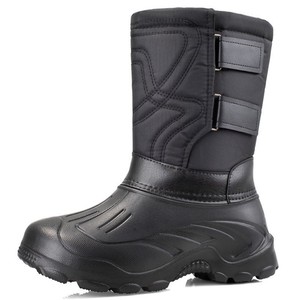 Doublure <span class=keywords><strong>polaire</strong></span> détachable double couche chaude d'hiver imperméable avec semelle antidérapante clous en acier Bottes <span class=keywords><strong>de</strong></span> neige imperméables pour hommes - Product Image 2