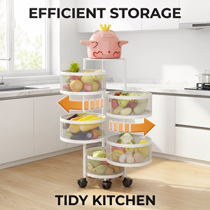 Cesta organizadora de metal para <span class=keywords><strong>cocina</strong></span>, estante giratorio para almacenamiento de frutas y verduras, tipo vertical, superventas - Product Image 4