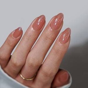 Faux Ongles Souples Faits Main BTArtbox en Gel, Qualité Supérieure, Vente en Gros, Courts, Amande, Nude, Bling, à Coller, en Gros - Product Image 1