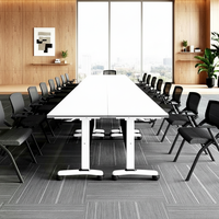 Meubles de bureau commerciaux, table longue pliable pour le personnel, table de conférence, table de formation et combinaison de chaises
