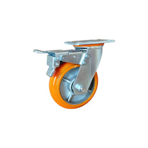 Usine 4 5 6 <span class=keywords><strong>8</strong></span> pouces Pu fonte pivotante silencieusement capacité <span class=keywords><strong>de</strong></span> charge industrielle roulement à billes <span class=keywords><strong>roue</strong></span> à roulettes robuste - Product Image 1