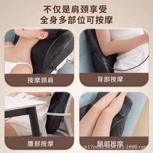 Coussin de massage pétrissant et tapotant pour le soutien du dos, soulagement du cou, de la taille et du dos avec thérapie thermique, rechargeable par USB - Product Image 4