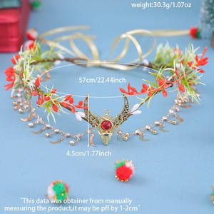 Style forêt Simple <span class=keywords><strong>fleur</strong></span> fraîche <span class=keywords><strong>couronne</strong></span> rougeoyante casque pour mariée robe de mariée Photo Shoot plage vacances éclairage décoratif - Product Image 3