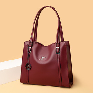 New Trend Ladies <b>Soft</b> PU <b>Leather</b> Large Capacity Diagonal <b>Bag</b> Middle-aged Women Shoulder <b>Bag</b> - Product Image 3