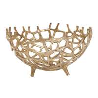 Koop gouden metalen fruitschaal met opengewerkt design en standaard, decoratieve schaal voor tafeldecoratie, voor thuis en keuken.
