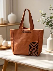 Sac fourre-tout marron en Tyvek écologique, réutilisable et imperméable, personnalisable en gros, pour événements photographiques et usage quotidien, sac de transport léger et robuste - Product Image 5