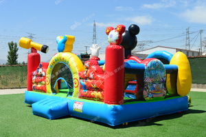 Belle Amusement En Plein Air <span class=keywords><strong>Mickey</strong></span> Parc Château Gonflable Gonflable Enfants Cavalier Air Sautant Rebond Maison Gonflable Fun City Châteaux - Product Image 2