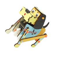 Kit de Chien Robot en Bois DIY, Modèle d'Animal de Compagnie Bionique Motorisé, Jouet Scientifique Éducatif STEM pour Enfants, Cadeau