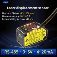Capteur de distance laser haute précision FUWEI FSD24, type industriel, détection d'épaisseur, signal analogique haut/bas