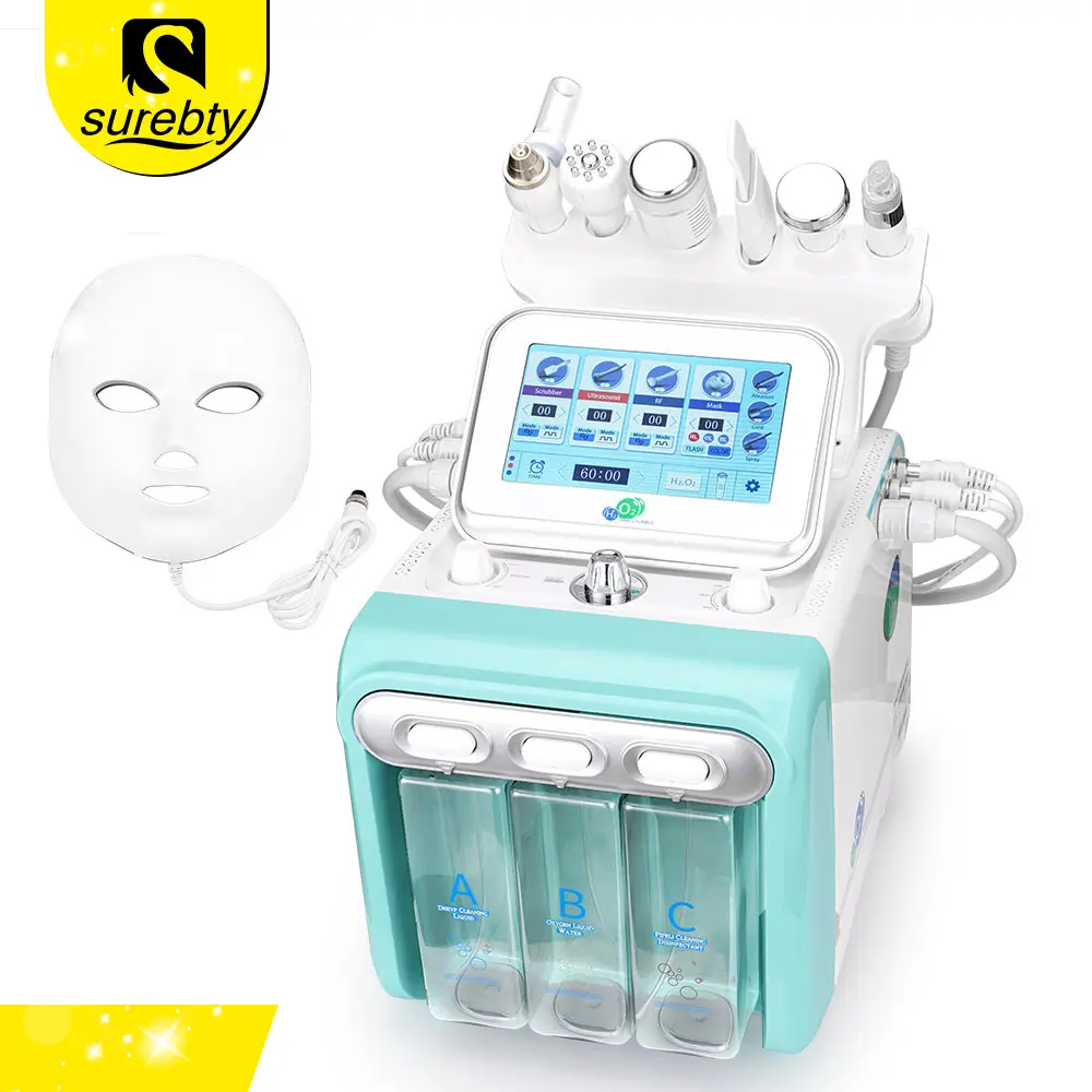 Limpiador Facial de agua para el cuidado de la piel, equipo de salón de belleza, dermoabrasión, LED, máquina hydro facial, radiofrecuencia