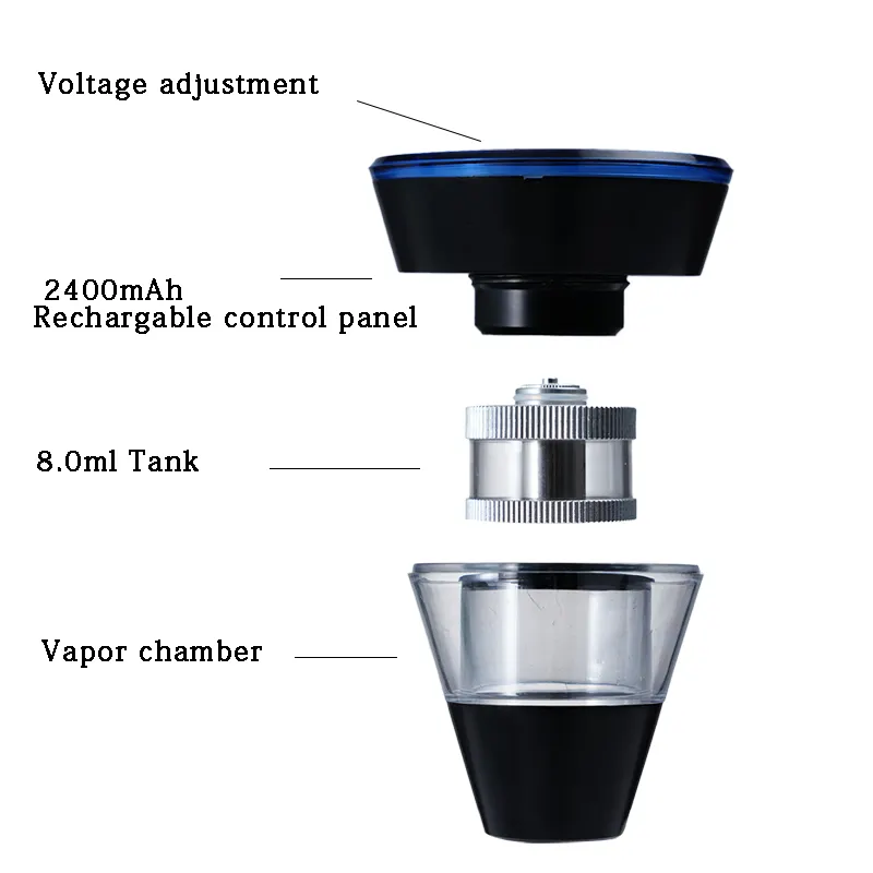 Fabrik Großhandel Raucherzubehör hochwertiges Silikonglas elektronischer Verdampfer wiederaufladbare Shisha-Hookah-Schüssel