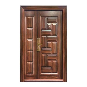 Puerta de Seguridad de Acero Moderna de Alta Calidad, Puerta Metálica de Entrada Principal Exterior para Villa/Apartamento - Product Image 1