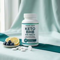 Complément de Comprimés Keto Végétaliens à Base de Cétones avec Gestion Exogène pour Adultes, Soutien Sportif et Boost de Performance, 60 Comprimés 60g OEM ODM