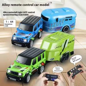 2.4G 1:64 alliage télécommande modèle de <span class=keywords><strong>voiture</strong></span> jouet double Mode App contrôle métal tout-terrain véhicule remorque Mini RC <span class=keywords><strong>voiture</strong></span> de course avec lumières - Product Image 2