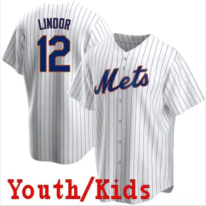 Youth/Kids new york 20 Pete alonso 12 francisco lindor 48 Jacob deGrom 21 max scherzer black cool base jersey