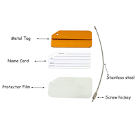 Étiquette de bagage promotionnelle en aluminium avec motif logo, pour sublimation, avec boucle en fil d'acier, pour valise de voyage, vente en gros, prête à l'emploi
