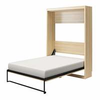 Lit Murphy convertible moderne Illusion, cadre en bois, mécanisme en acier, tailles Twin/Queen/Full/King, pliable pour appartements