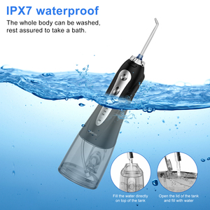 H2ofloss bể 300ml bán chạy 5 chế độ làm việc không thấm nước IPX7 máy bay phản lực nước <span class=keywords><strong>Flosser</strong></span> có thể sạc lại không dây uống Irrigator - Product Image 3