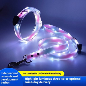 Correa LED luminosa para mascotas con carga USB para exteriores, correa de tracción con revestimiento de goma de PVC, Material impermeable, Collar para perros que caminan con LED, correa para perros - Product Image 6