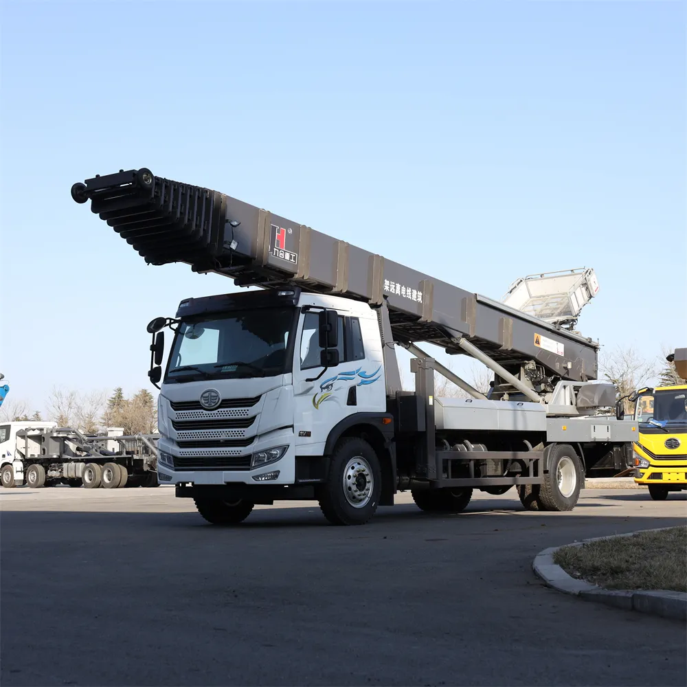 JIUHE Camion élévateur à échelle 65m Camion à godet aérien à flèche télescopique diesel personnalisé Camion à haute altitude