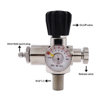 Vanne de régulation de réservoir d'air à vente chaude 2023, cylindre de CO2, vanne marche/arrêt, manomètre haute pression 6000 psi, raccord rapide mâle M18*1.5 à 8 mm