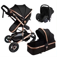Poussette bébé pliable en lin léger et haut avec grande roue arrière Nouveau modèle de chariot avec fonction amovible