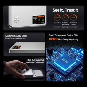 Batterie externe LC18 15W <span class=keywords><strong>Mag</strong></span> sans fil 20W PD filaire 5000mAh avec affichage TFT, cellule semi-solide sécurisée à forte adhérence N52, ultra-mince 6,7 mm, OEM - Product Image 5