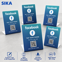 Kartu Ulasan SIKA PVC NFC dengan Chip NTAG213/215 Tahan Air untuk Komentar Media Sosial Facebook/Yelp/Tripadvisor Restoran/Hotel