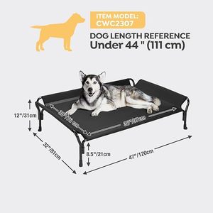 Cama para Perro, Cama de Campaña Rectangular Negra, Desmontable y Lavable, para Uso en Interiores y Exteriores, para las Cuatro Estaciones - Product Image 4