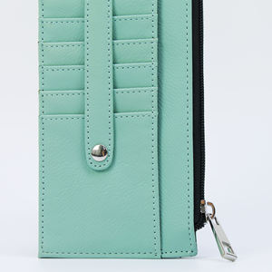 Carteras de cuero láser Vintage para mujer, tarjetero de cuero sintético con cremallera, monedero, tarjetero de pared - Product Image 4