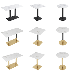 Wholesale Hot-selling Industrial-style Marble Restaurant <b>Tables</b> Chair Hotel Furniture Fast Dining Coffee <b>Tables</b> Metal Legs - Product Image 3
