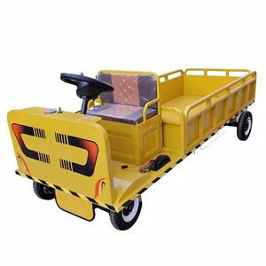 Chariot de transport électrique à trois roues rouge avec plateforme en acier durable et revêtement en poudre - Product Image 6