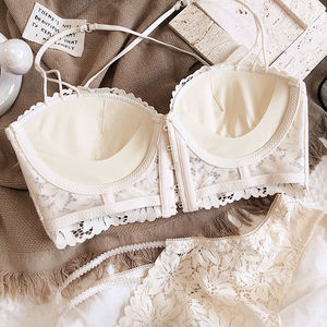 Wholesale High Quality New Sexy Lace Front <strong>Button</strong> Women's Underwear Comfortable <strong>Push</strong>-up Without Steel Ring Anti-Sagging Bra - Product Image 5