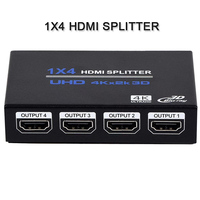 1 4 OUT HDMI 1.4 Splitter 1X4 HD 1080P 3D 4X2K UHD teksir amplifikatör anahtarı HDMI dağıtıcı 1x4 PC HDTV kutusu PS3 DVD