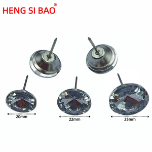 Boutons décoratifs en cristal pour canapé, tête de lit, en verre, durables, réutilisables, réglables, amovibles, avec clous, vente en gros - Product Image 2