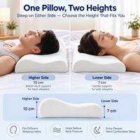 Oreiller ergonomique en mousse à mémoire de forme respirante avec soutien cervical en forme de B et housse amovible