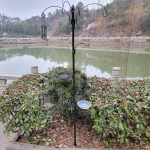 Support de mangeoire à oiseaux en métal TJ-016 pour extérieur, patio, abreuvoir durable, design arrondi compact, style simple pour jardin - Product Image 1