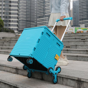 Fabrikant Groothandel Draagbare Plastic Winkelen <span class=keywords><strong>Trolley</strong></span> Opvouwbare Trap Klimwielen 85l 100Kg Winkelwagen Met Wielen - Product Image 2