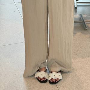 Niche Franse Bloemenslip-On Sandalen Voor Dames Zomer Outdoor Veelzijdige Platte Casual Strandsandalen Modetrend Laat De Voeten Eruit Zien - Product Image 5